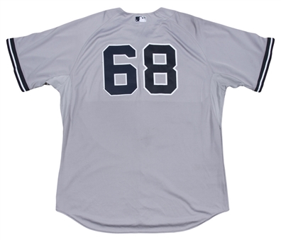 2014 Dellin Betances Game Used New York Yankees Road Jersey Used on 9/17/14 To Set Single Season Strikeout Record For A Relief Pitcher (MLB Authenticated & Steiner)